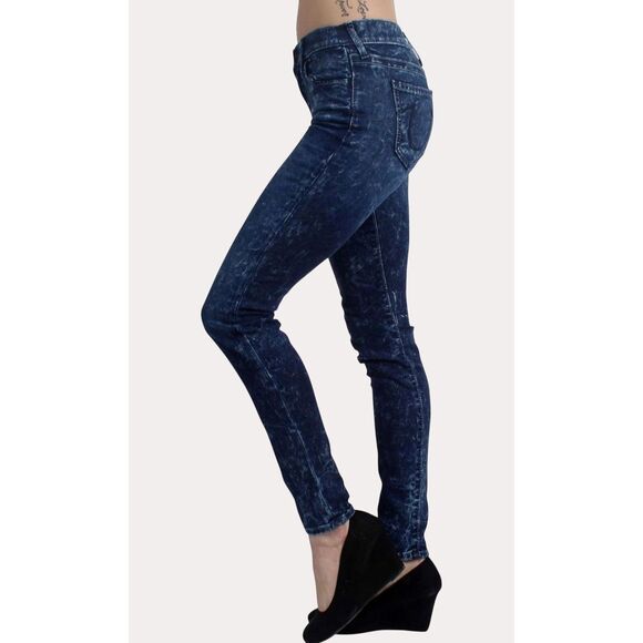 True Religion Abbey Sparkling Ice Super Skinny Jeans Pants Blue 27 bv - Picture 2 of 9